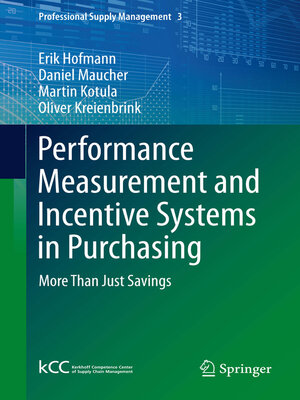 cover image of Performance Measurement and Incentive Systems in Purchasing